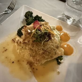 Riverhorse On Main - Macadamia Nut Crusted Alaskan Halibut - New American Near Me - Park City, Utah Riverhorse On Main - Macadamia Nut Crusted Alaskan Halibut - New American Near Me - Park City, Utah