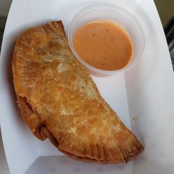 Island Eatery - Buffalo chicken empanada with buffalo chicken dip