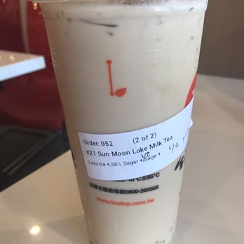 Tea Top - Sun Moon Lake Milk Tea (50% sugar, 1/2 sago, 1/2 pearls) - Coffee & Tea Near Me - San Jose, California Tea Top - Sun Moon Lake Milk Tea (50% sugar, 1/2 sago, 1/2 pearls) - Coffee & Tea Near Me - San Jose, California