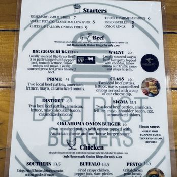 District Burger - Menu - Burgers Near Me - Broken Arrow, Oklahoma