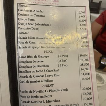 Cave Real - portuguese menu, more options than English menu. - Portuguese Near Me - Lisbon, 11