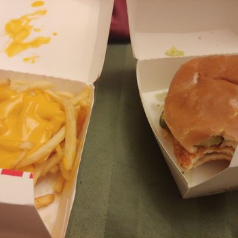 Freddy's - Cheese fries & crispy chicken sandwich (not their regular chicken) - Burgers Near Me - Tucson, Arizona Freddy's - Cheese fries & crispy chicken sandwich (not their regular chicken) - Burgers Near Me - Tucson, Arizona