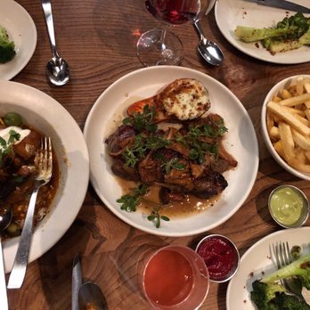Nopa - Entrees: Moroccan Vegetable Tagine, NY Steak, fries, Grilled Broccoli - New American Near Me - San Francisco, California