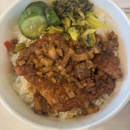 Pork Chop with Braised Pork Belly Rice