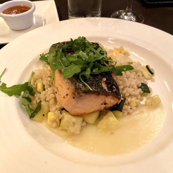 Vic's On the River - Pan Seared North Atlantic Salmon - Seafood Near Me - Savannah, Georgia Vic's On the River - Pan Seared North Atlantic Salmon - Seafood Near Me - Savannah, Georgia