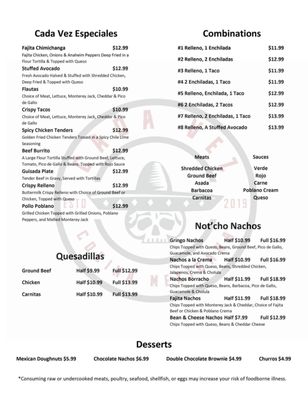 Menu photo 4 Cada Vez Cocina Mexicana Amarillo, TX Menu photo 4 Cada Vez Cocina Mexicana Amarillo, TX