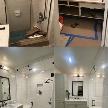 Barefoot Builders - before and after of a bathroom remodel - Handyman Near Me Barefoot Builders - before and after of a bathroom remodel - Handyman Near Me