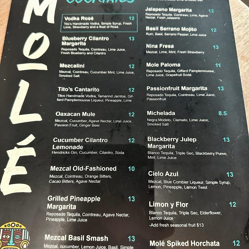 Molé Restaurant - Drink menu 4/17/24 - Mexican Near Me - Spokane, Washington Molé Restaurant - Drink menu 4/17/24 - Mexican Near Me - Spokane, Washington