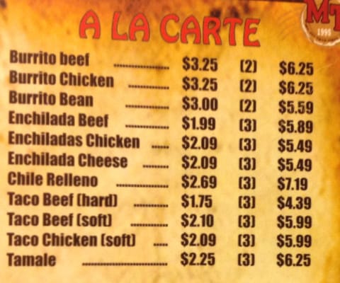 Menu photo 3 Mi Toro Mexican Restaurant Corinth, MS