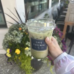 Iced raspberry matcha latte Iced raspberry matcha latte
