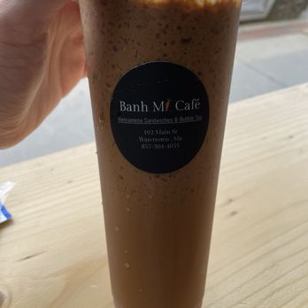Banh Mi Cafe - Vietnamese Condensed Milk Coffee (large $7.5) - Bubble Tea Near Me - Watertown, Massachusetts