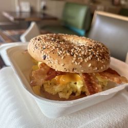 Barney’s Coffee Shop - The everything bagel sandwich is amazing.
