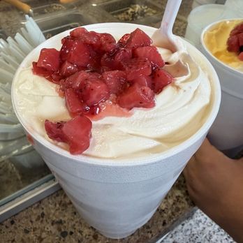 Yogurt Mill - Junior cheesecake with fresh strawberries with a lid - Ice Cream & Frozen Yogurt Near Me - El Cajon, California Yogurt Mill - Junior cheesecake with fresh strawberries with a lid - Ice Cream & Frozen Yogurt Near Me - El Cajon, California