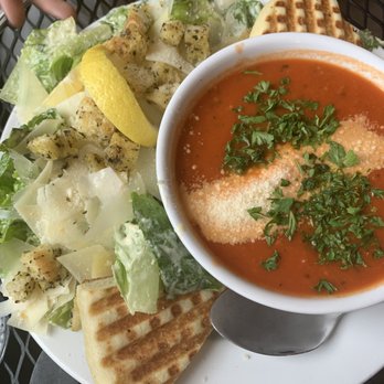 Creekside Cellars - Caesar salad with tomato soup - Wineries Near Me - Evergreen, Colorado