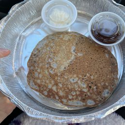 Blue pancakes to go