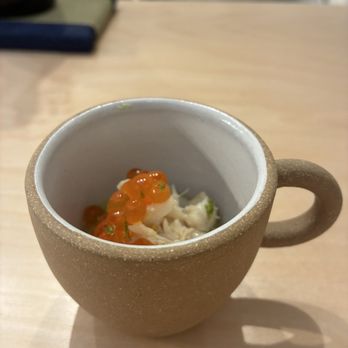 Hiro's Kitchen - Crab meat, salmon egg on top of soybean paste with hint of yuzu. Amazing. - Japanese Near Me - Fort Worth, Texas Hiro's Kitchen - Crab meat, salmon egg on top of soybean paste with hint of yuzu. Amazing. - Japanese Near Me - Fort Worth, Texas