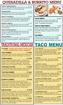 Menu photo 2 Cocina TARASCAS Mexican Restaurant Chicago, IL Menu photo 2 Cocina TARASCAS Mexican Restaurant Chicago, IL