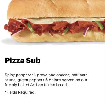 Subway - No marinara sauce on a pizza sub unless you call it in because they do not include the marinara unless it's asked for - Sandwiches Near Me - Upland, California Subway - No marinara sauce on a pizza sub unless you call it in because they do not include the marinara unless it's asked for - Sandwiches Near Me - Upland, California