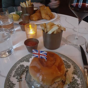 Monarch & Lion - Fish and Chips and Burger - both were very tasty! - British Near Me - Chicago, Illinois Monarch & Lion - Fish and Chips and Burger - both were very tasty! - British Near Me - Chicago, Illinois