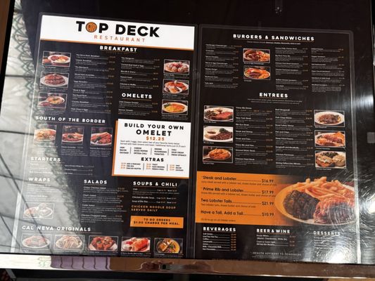 Menu photo 1 Top Deck Restaurant Reno, NV Menu photo 1 Top Deck Restaurant Reno, NV
