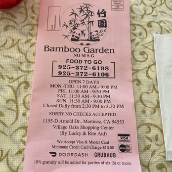 Bamboo Garden - Chinese Near Me - Martinez, California
