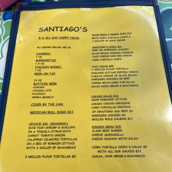 Santiago's Cafe - Drink menu - Mexican Near Me - Victoria, British Columbia