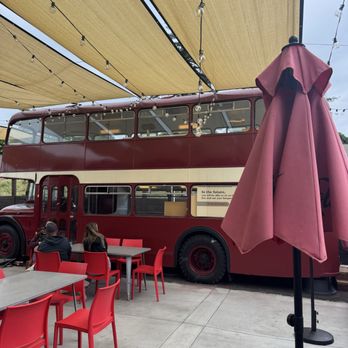 Lucky's Drive-In - Bus at the patio - Burgers Near Me - Sacramento, California Lucky's Drive-In - Bus at the patio - Burgers Near Me - Sacramento, California