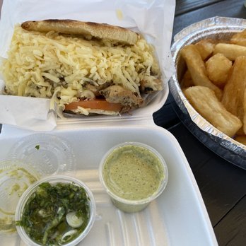 Chellas Arepa Kitchen - Chimichurri chicken arepa with yuca fries - Venezuelan Near Me - Lancaster, Pennsylvania Chellas Arepa Kitchen - Chimichurri chicken arepa with yuca fries - Venezuelan Near Me - Lancaster, Pennsylvania
