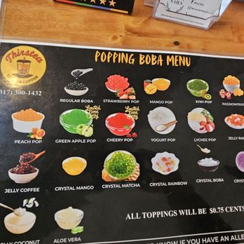 Thirstea Boba and Coffee - Menu, 8/2026 - Coffee & Tea Near Me - Greenwood, Indiana Thirstea Boba and Coffee - Menu, 8/2026 - Coffee & Tea Near Me - Greenwood, Indiana