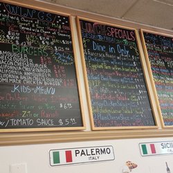 Vincenza's Italian Pizzeria & Trattoria - Written menu inside of the restaurant.