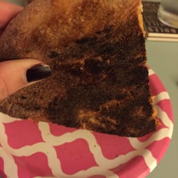 It smelt just as charred as it looks... We threw most of the pizza away ):