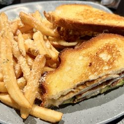 Timothy O'Toole's Pub - Blacken chicken melt and Garlic Parmesan Fries