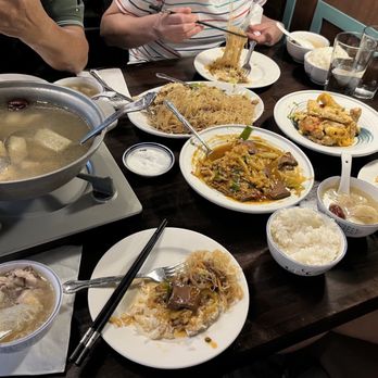 151 Days - Japanese yam bamboo fungus chicken soup ($43), vermicelli ($14), duck blood mustard greens ($19),  king oyster mushroom egg yolk ($17) - Soup Near Me - Redmond, Washington