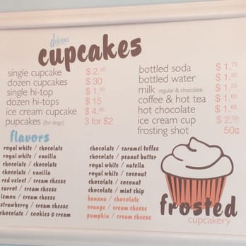 Frosted Cupcakery - The Menu - Bakeries Near Me - Long Beach, California