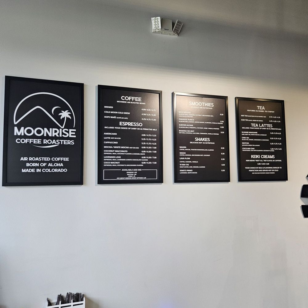 Moonrise Coffee Roasters - Menu boards - Juice Bars & Smoothies Near Me - Denver, Colorado Moonrise Coffee Roasters - Menu boards - Juice Bars & Smoothies Near Me - Denver, Colorado