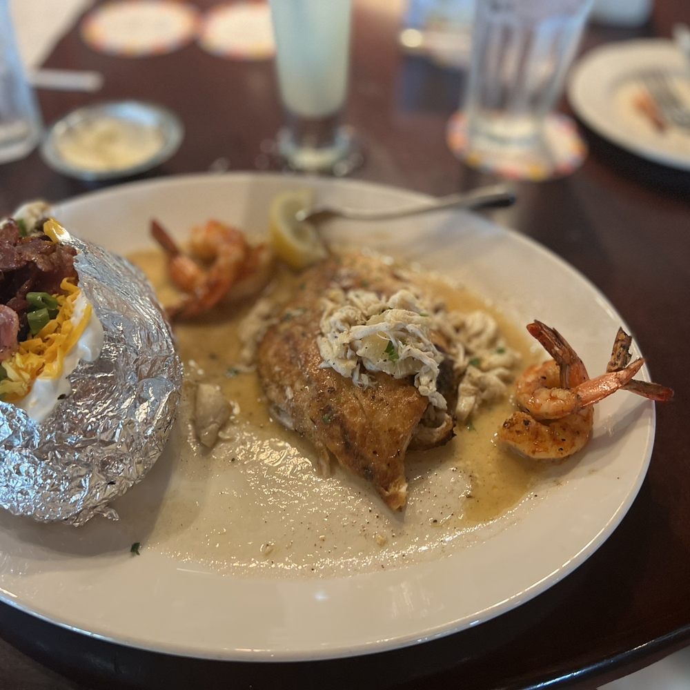 Pappadeaux Seafood Kitchen - Texas Redfish Ponchartrain - Seafood Near Me - Conroe, Texas Pappadeaux Seafood Kitchen - Texas Redfish Ponchartrain - Seafood Near Me - Conroe, Texas