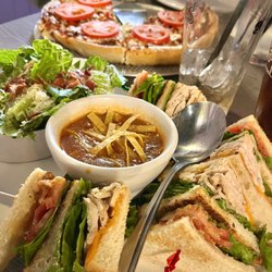 Moose’s Beanery & Bar Room - Club Sando with side Caesar, always free soup sample of the day @moosesyyc