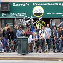 Larry's Freewheeling - The TrackOrDie crew stopping by the shop!