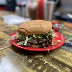 Sid's Diner - Regular Double Meat Burger with lettuce