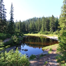 First Lake about 1 km in.