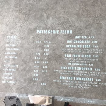Patisserie Fleur - Drink menu on the wall - Patisserie/Cake Shop Near Me - Markham, Ontario Patisserie Fleur - Drink menu on the wall - Patisserie/Cake Shop Near Me - Markham, Ontario