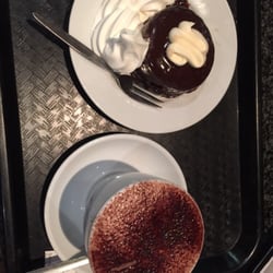McDonald's - warm choc cake and a soy hot choc!