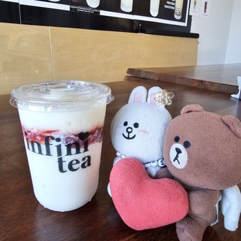 Infinitea - Lava Flow... with coconut milk (non-dairy option has an upcharge) - Bubble Tea Near Me - Mililani, Hawaii Infinitea - Lava Flow... with coconut milk (non-dairy option has an upcharge) - Bubble Tea Near Me - Mililani, Hawaii