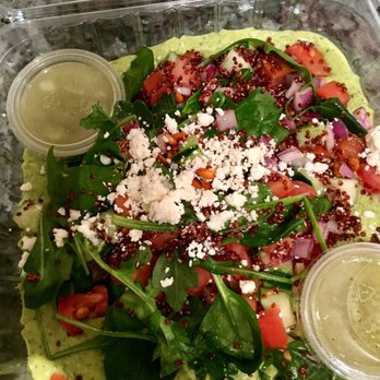 Pita Jungle - Red quinoa with cilantro jalapeño hummus - Mediterranean Near Me - Tempe, Arizona Pita Jungle - Red quinoa with cilantro jalapeño hummus - Mediterranean Near Me - Tempe, Arizona