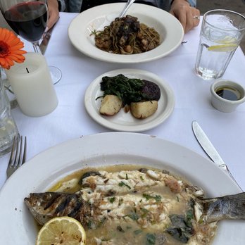 Ca' Dario - Whole grilled seabass and squid ink pasta - Wine Bars Near Me - Santa Barbara, California Ca' Dario - Whole grilled seabass and squid ink pasta - Wine Bars Near Me - Santa Barbara, California