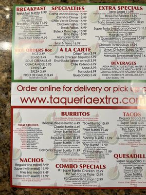 Menu photo 1 Taqueria Extra Walnut Creek, CA Menu photo 1 Taqueria Extra Walnut Creek, CA