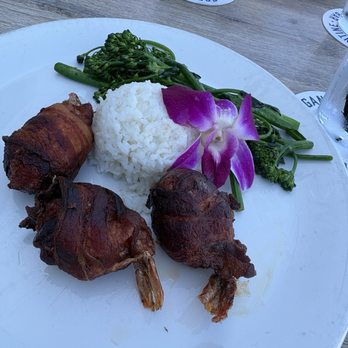 Brigantine - Portside Pier - Bacon wrapped shrimp, rice and broccolini - Seafood Near Me - San Diego, California