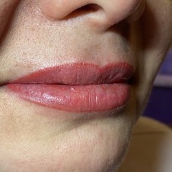 Roxy Beauty - Lip blushing exactly after processing