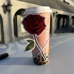 Strawberry boba tea