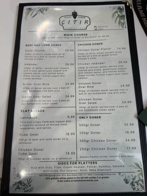 Menu photo 4 CITIR Turkish Doner Kebab Boca Raton, FL